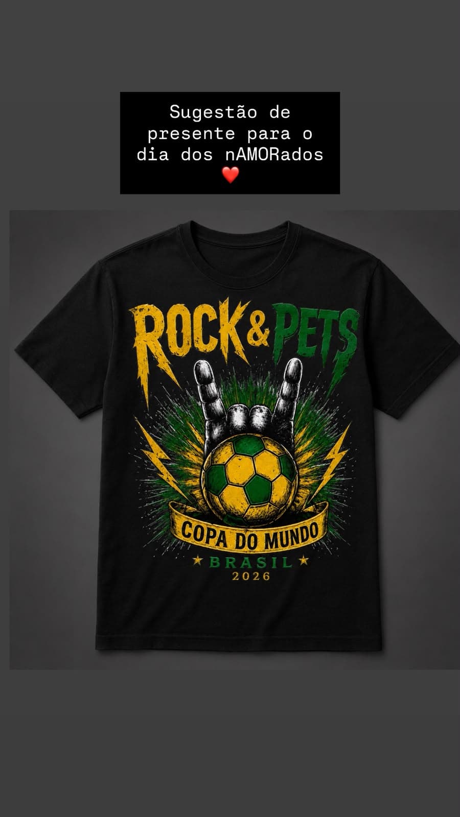 Camiseta Rock&Pets Copa do Mundo