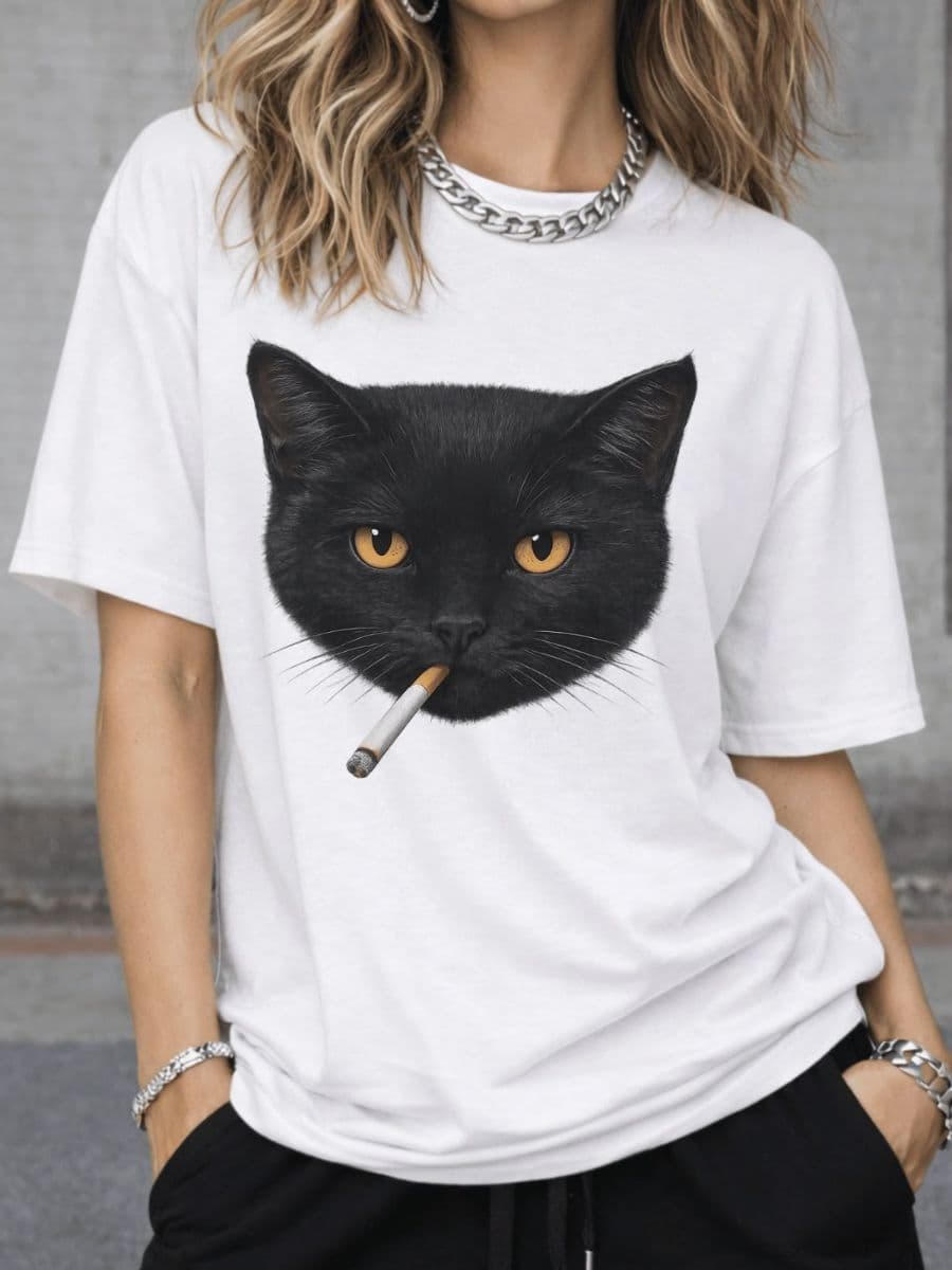 Camiseta Gato Cigarro
