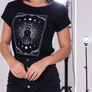 T-shirt Feminina | Gato Místico